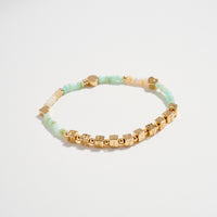 Beaded Stretch Bracelet with “POSITIVITY” Letter Charms