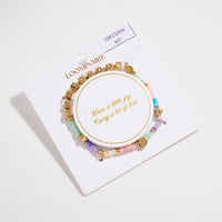 Beaded Stretch Bracelet with “POSITIVITY” Letter Charms