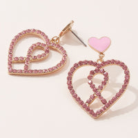 Heart Ribbon Faux Stone Earrings