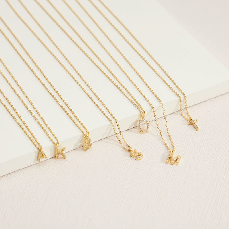 Letters Basic Gold Dipped Short Necklace