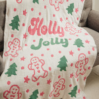 Christmas Holly Jolly Terry Cloth Blanket