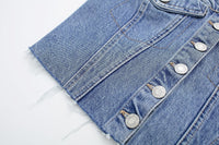 Washed Denim Corset Tube Top