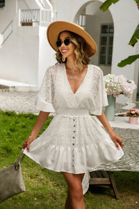 Bohemian Lace Mosaic Bat Sleeve Dress