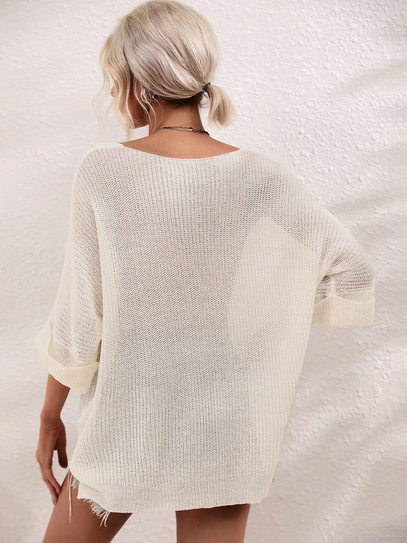 Thin Knitted Loose Pullover