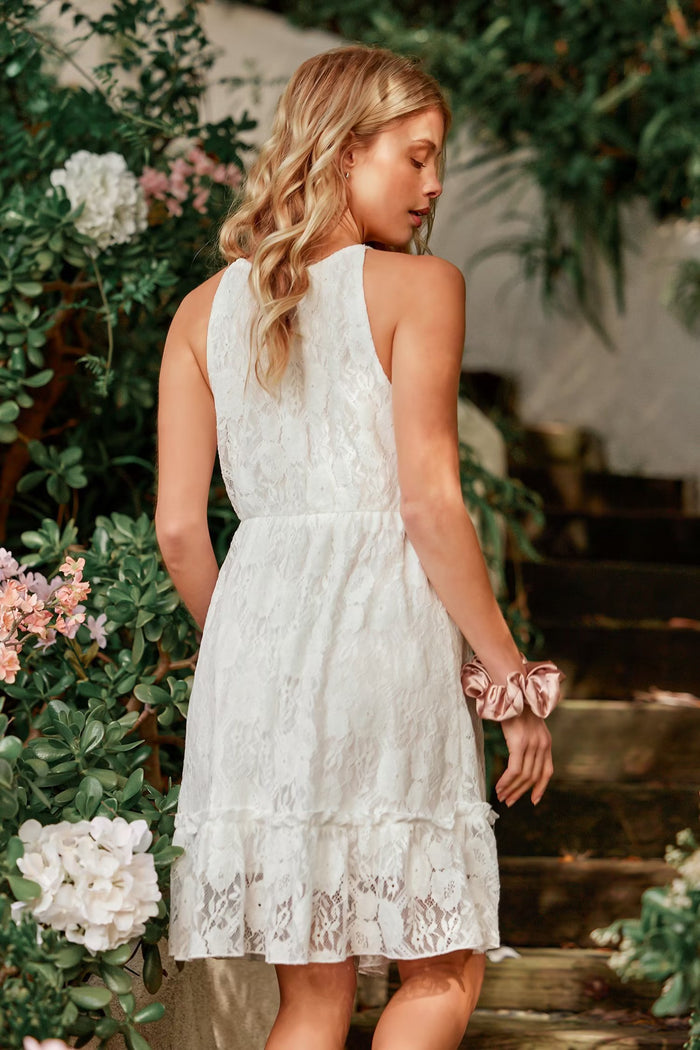 Lace Off-Shoulder A-Line Summer Dress