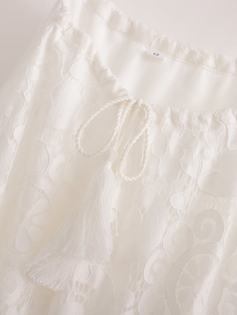 Lace Off-Shoulder A-Line Summer Dress
