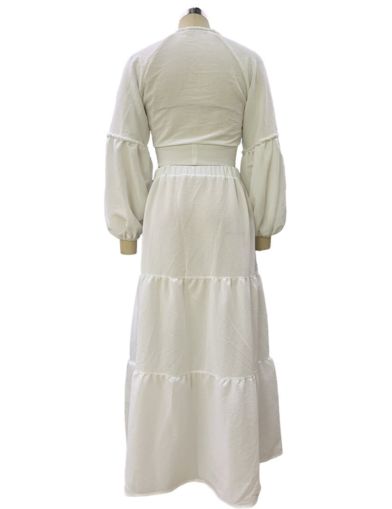 Bohemian Puff Sleeve Two-Piece Set