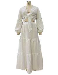 Bohemian Puff Sleeve Two-Piece Set