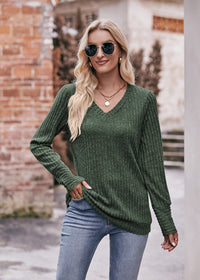 V-neck Solid Jersey Top