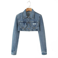 Slim Fit Cropped Denim Jacket