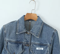 Slim Fit Cropped Denim Jacket