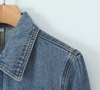 Slim Fit Cropped Denim Jacket