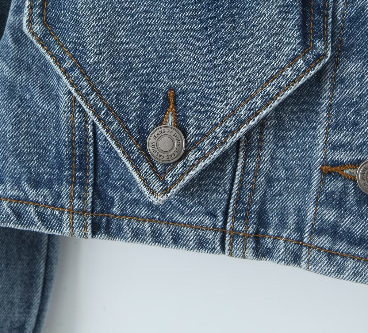 Slim Fit Cropped Denim Jacket
