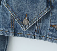 Slim Fit Cropped Denim Jacket