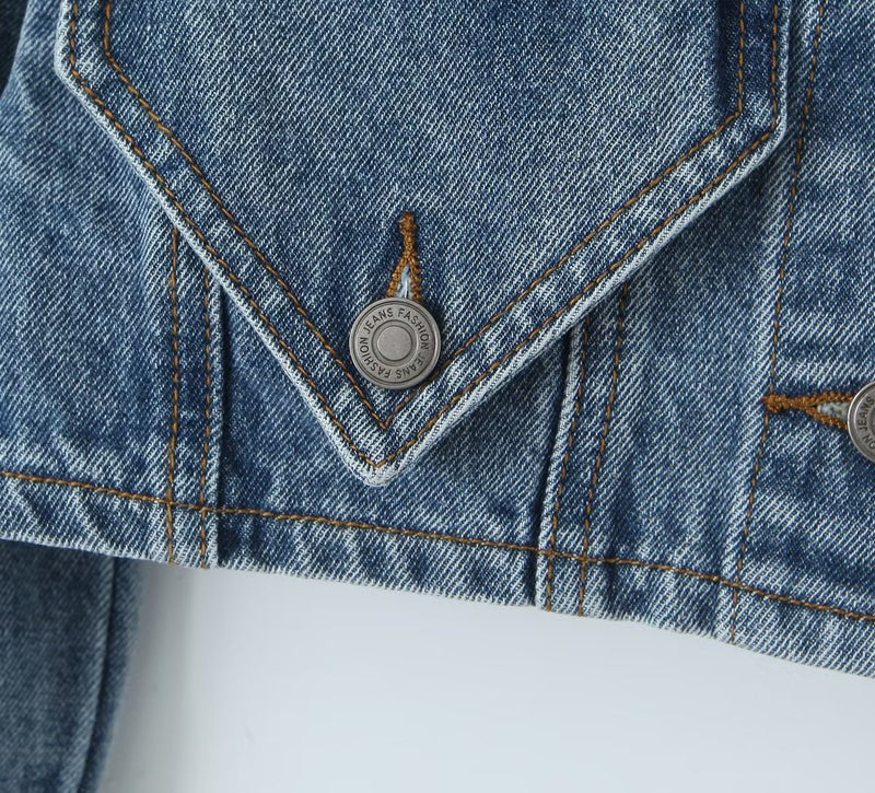 Slim Fit Cropped Denim Jacket