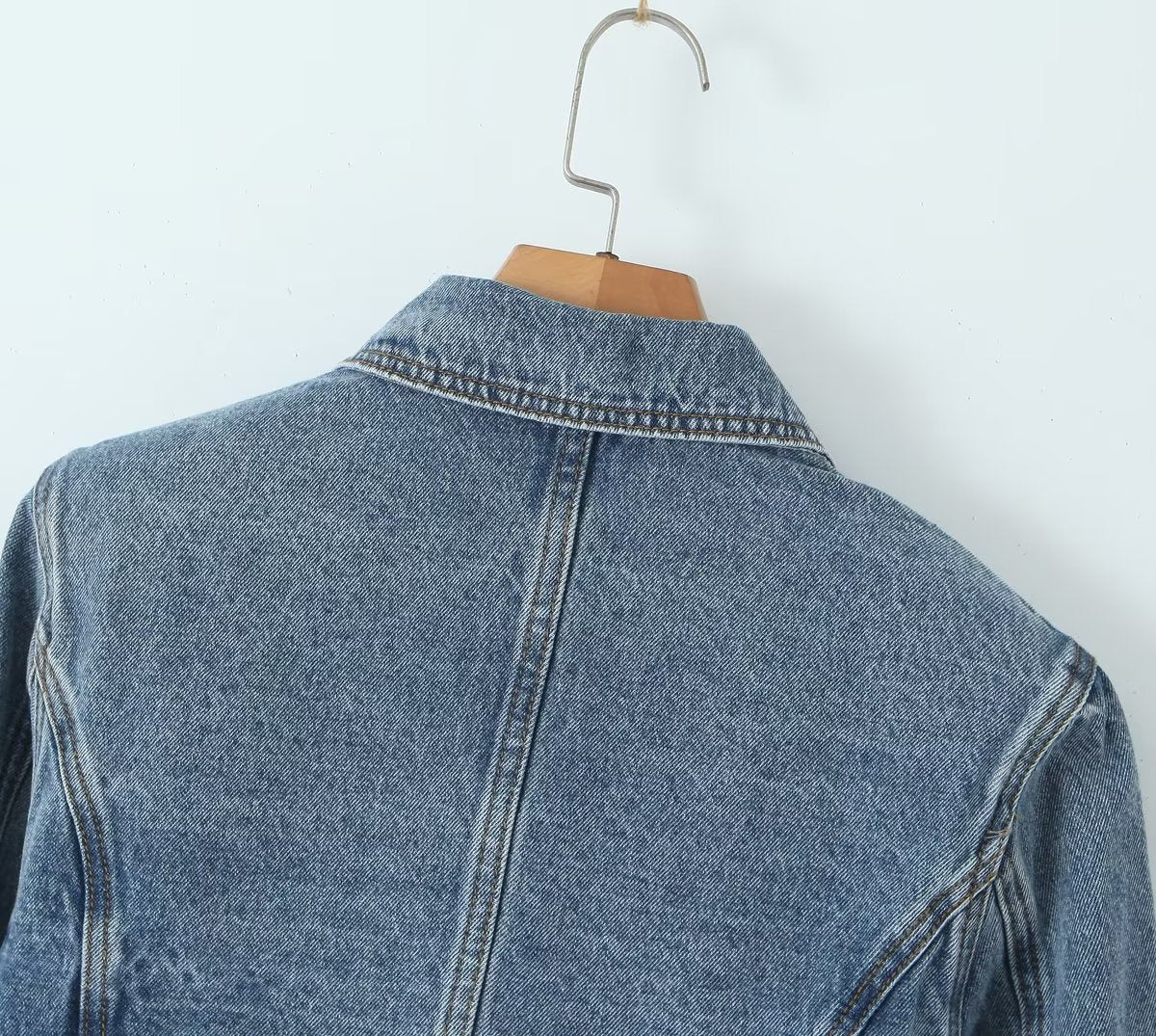 Slim Fit Cropped Denim Jacket