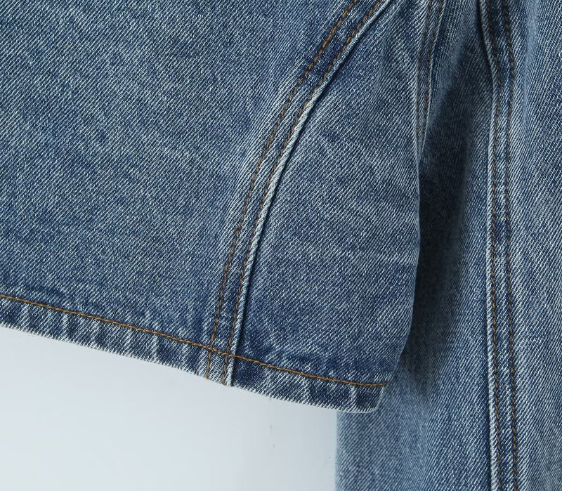 Slim Fit Cropped Denim Jacket