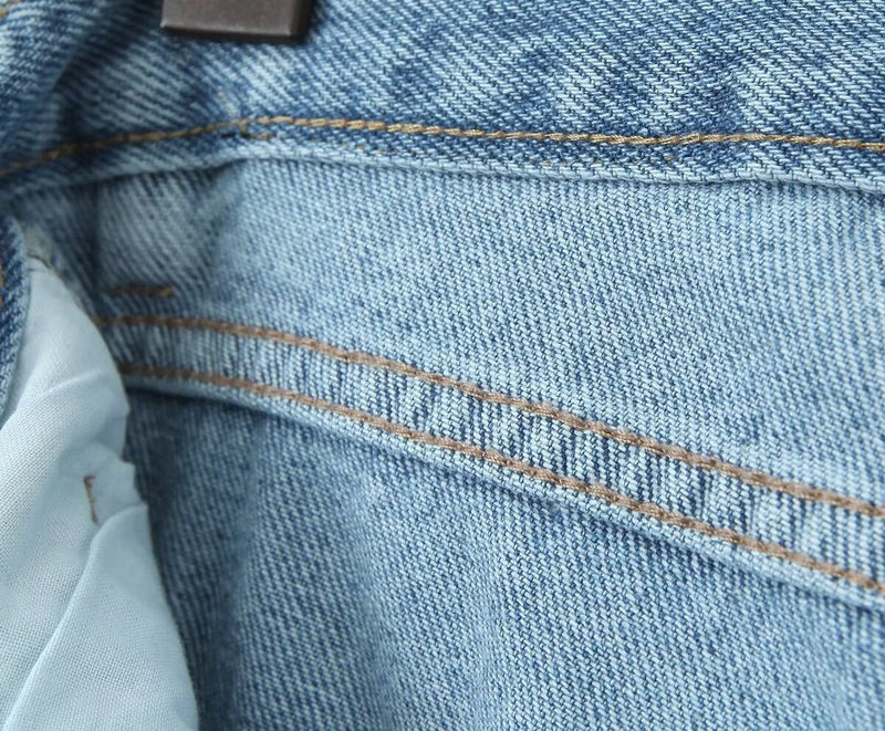 Spring High Waist Casual Micro Elastic Front Slit Slightly Flared Jeans