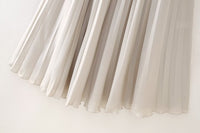 Silk Satin Pleated Long Skirt