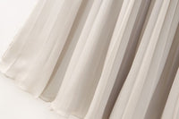 Silk Satin Pleated Long Skirt