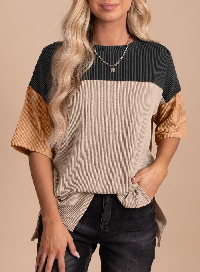 Jacquard Color Block T-shirt