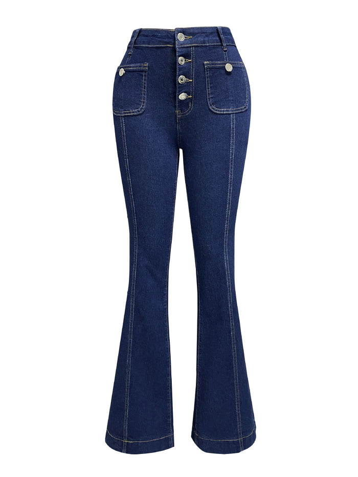 Spring Breasted High Waist Jeans