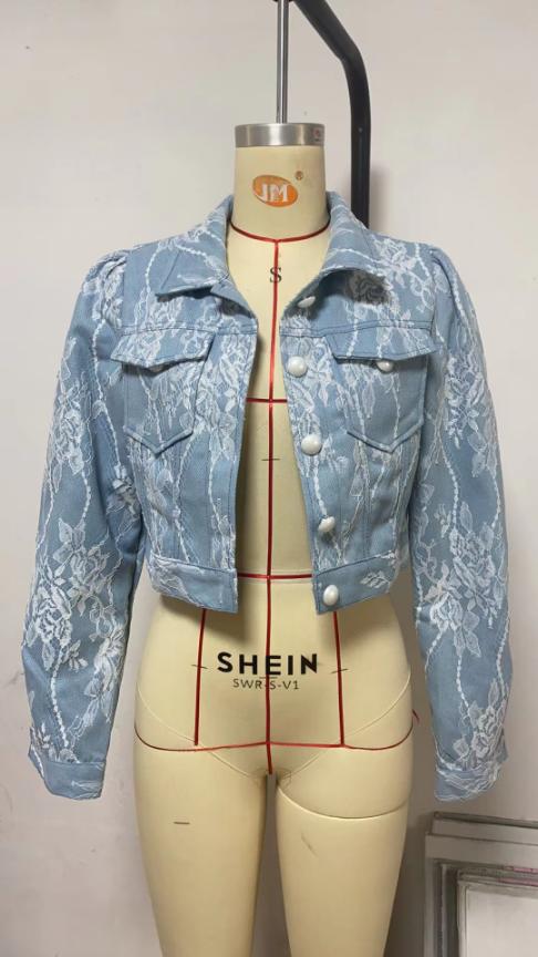Floral Lace Denim Jacket