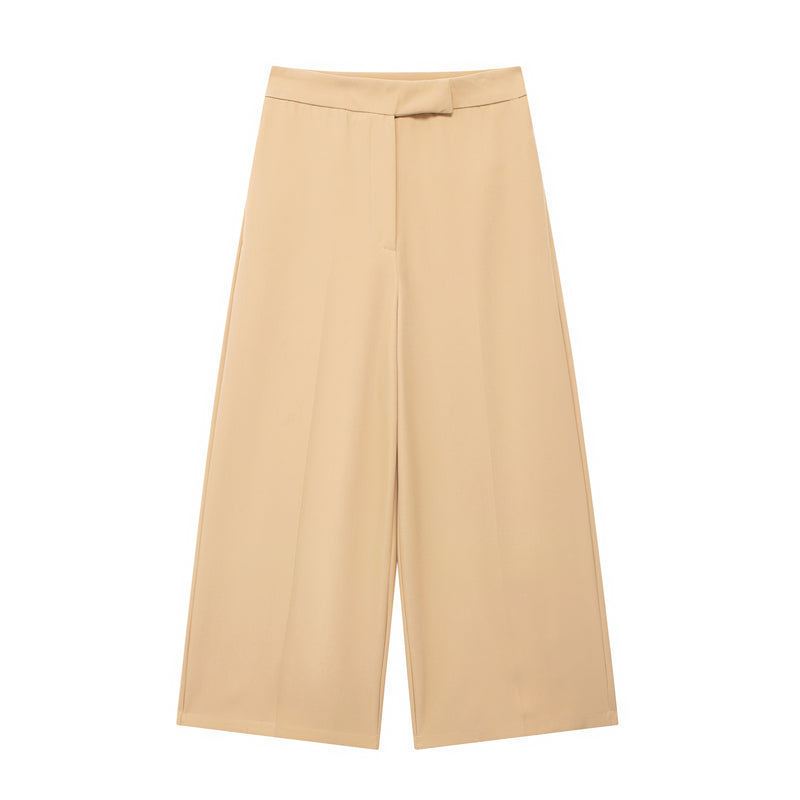 Casual Wide Leg Cropped Pants