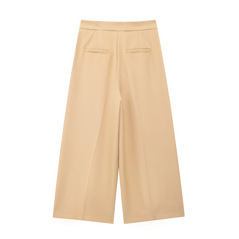 Casual Wide Leg Cropped Pants