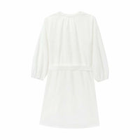 Embroidered Mini Poplin Dress