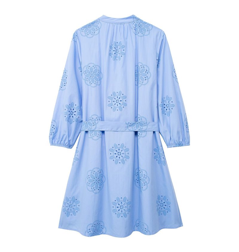 Embroidered Mini Poplin Dress