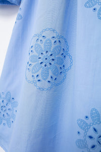 Embroidered Mini Poplin Dress