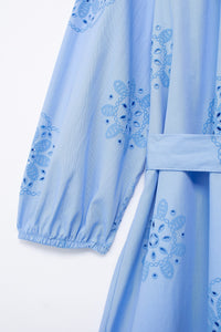 Embroidered Mini Poplin Dress