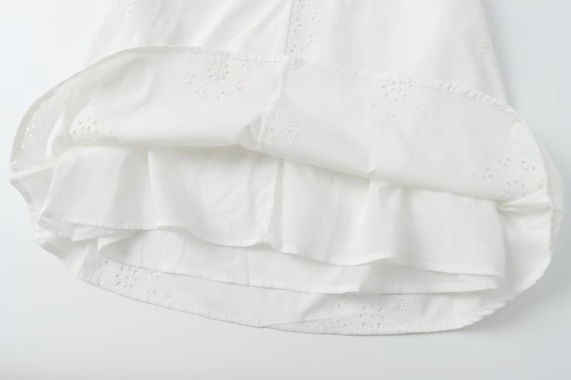 Embroidered Mini Poplin Dress
