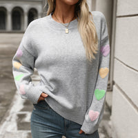 Hearts Pattern Knitted Sweater