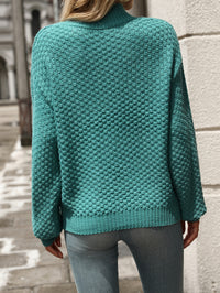 Mock Neck Solid Knit Sweater