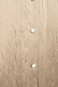 Silk Satin Textured Shirt &amp; Straight-Leg Pants Set