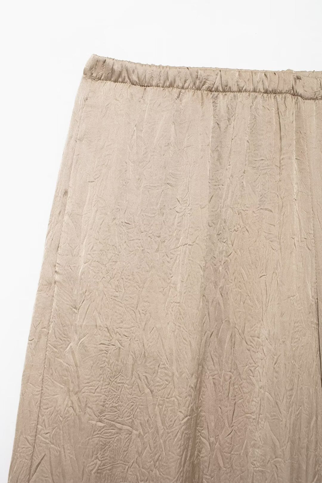 Silk Satin Textured Shirt &amp; Straight-Leg Pants Set