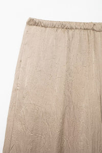 Silk Satin Textured Shirt &amp; Straight-Leg Pants Set