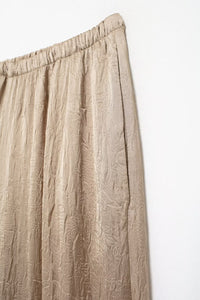 Silk Satin Textured Shirt &amp; Straight-Leg Pants Set