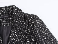 Spring Short Textured Double-Breasted Blazer
