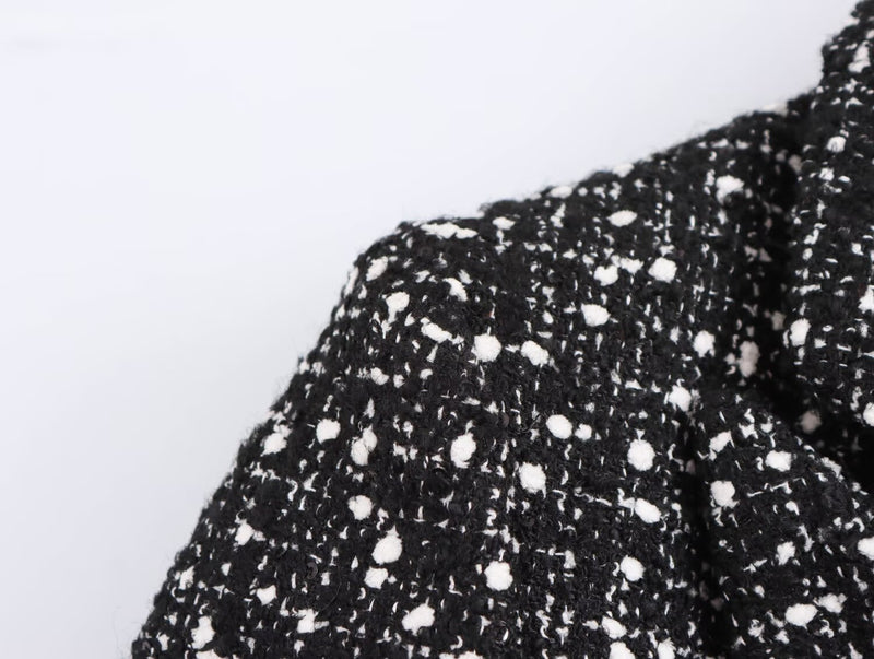Spring Short Textured Double-Breasted Blazer
