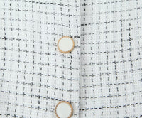 Tweed Plaid Blazer and High-Waist Skirt Set