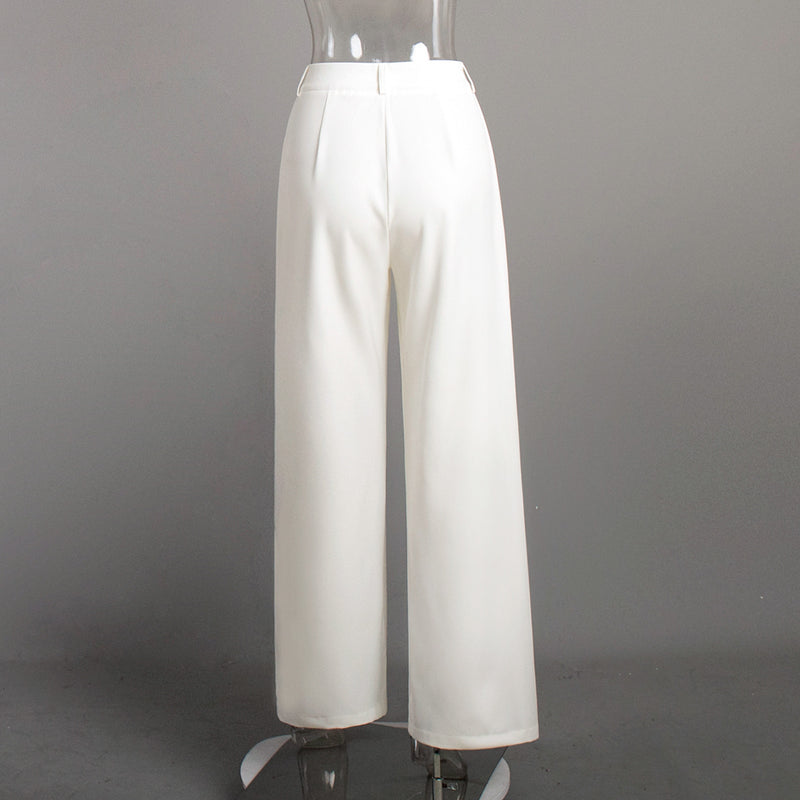 Pure White Slim Trousers
