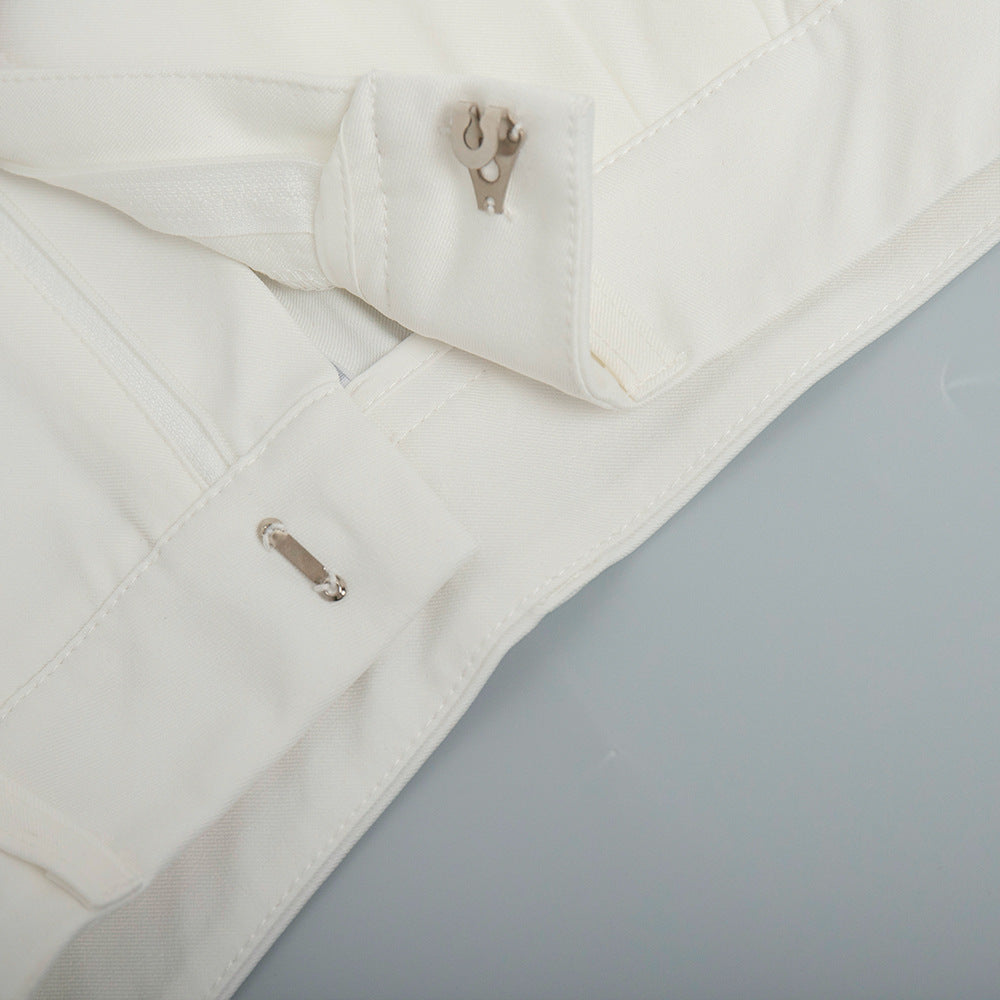 Pure White Slim Trousers
