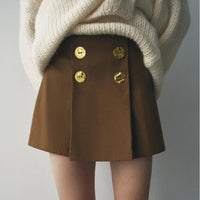 Autumn Winter High-Waist Slim Fit Retro Pleated Skirt