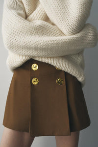 Autumn Winter High-Waist Slim Fit Retro Pleated Skirt