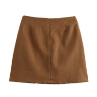 Autumn Winter High-Waist Slim Fit Retro Pleated Skirt
