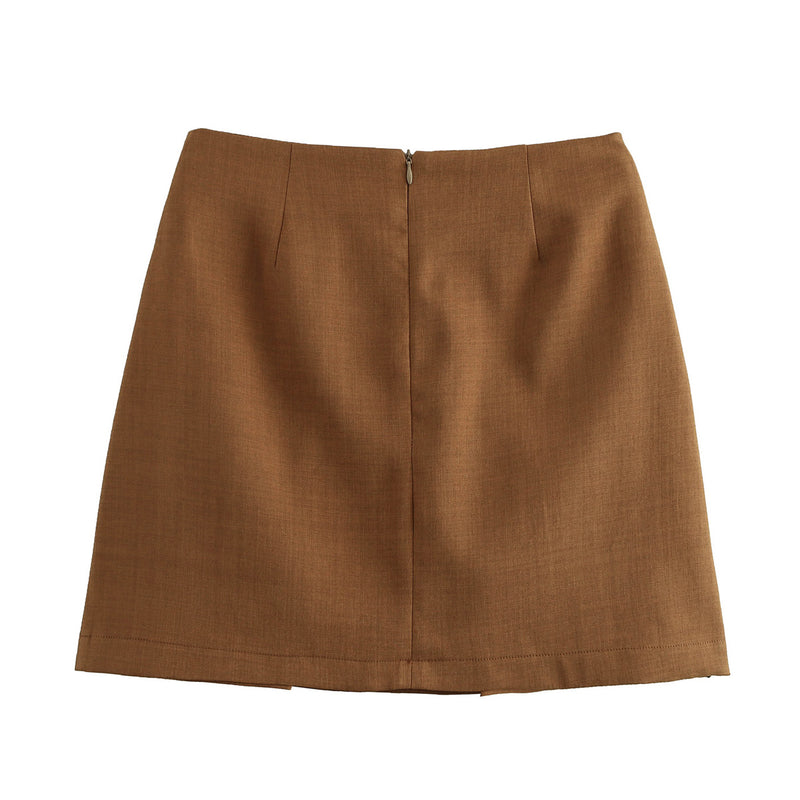 Autumn Winter High-Waist Slim Fit Retro Pleated Skirt