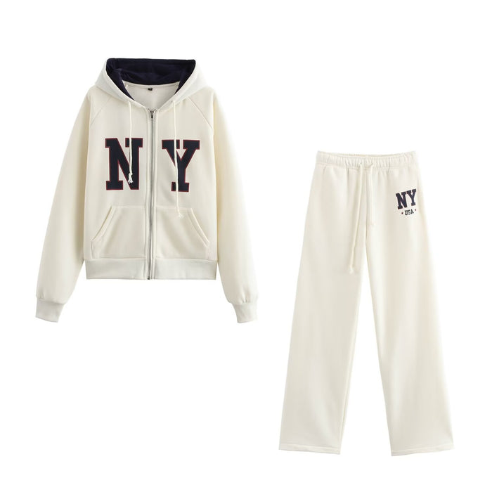 Autumn NY Color Block Sweatshirt and Pants Set
